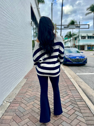 Nora Navy Striped Sweater