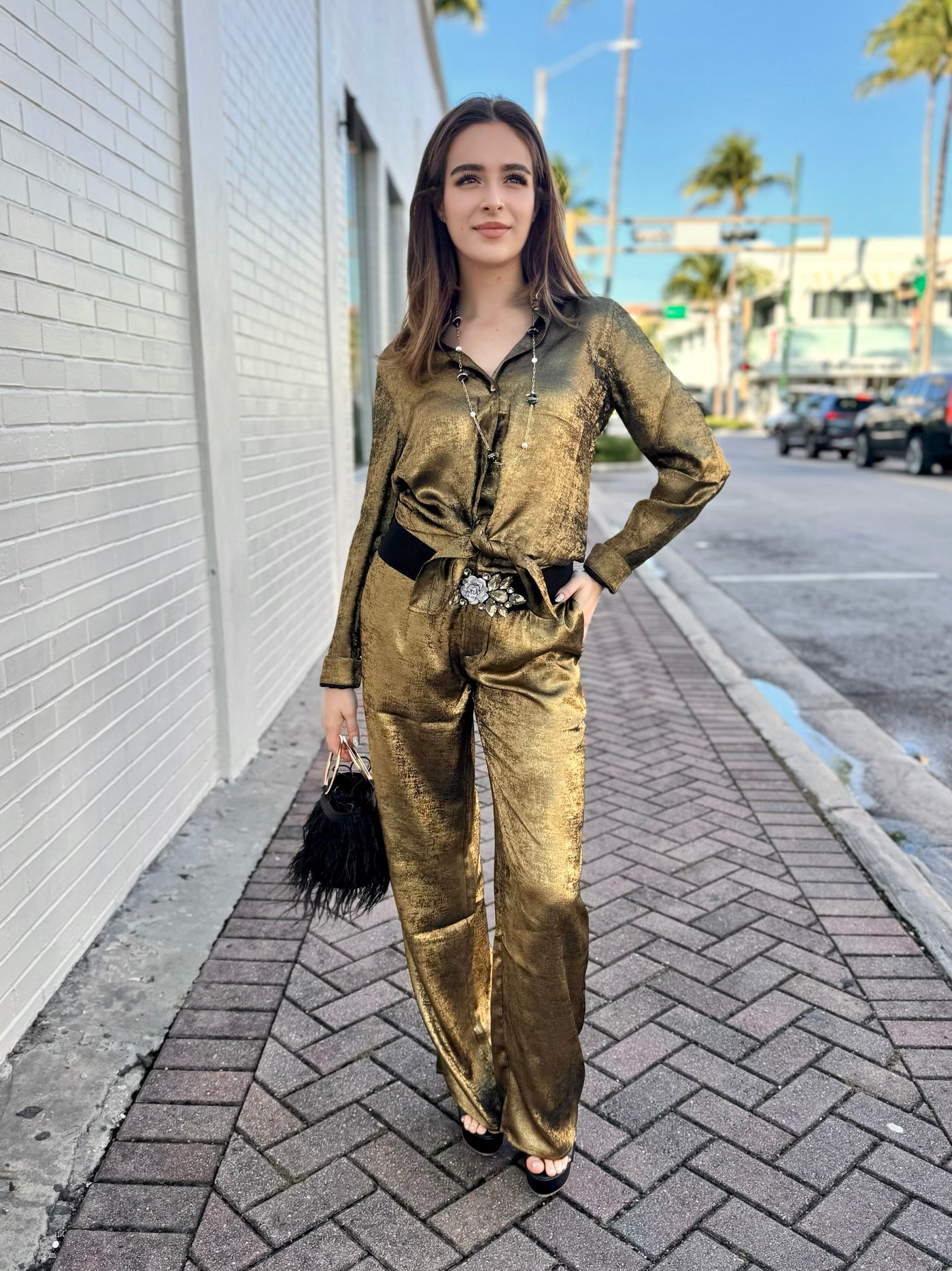 Golden Treasure Wide Leg Pants