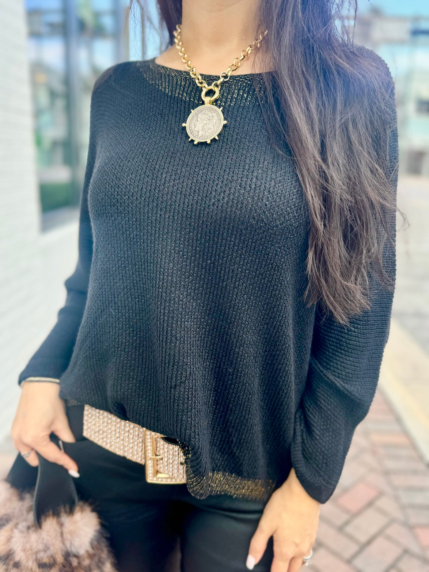 Glinda Golden Knit Sweater