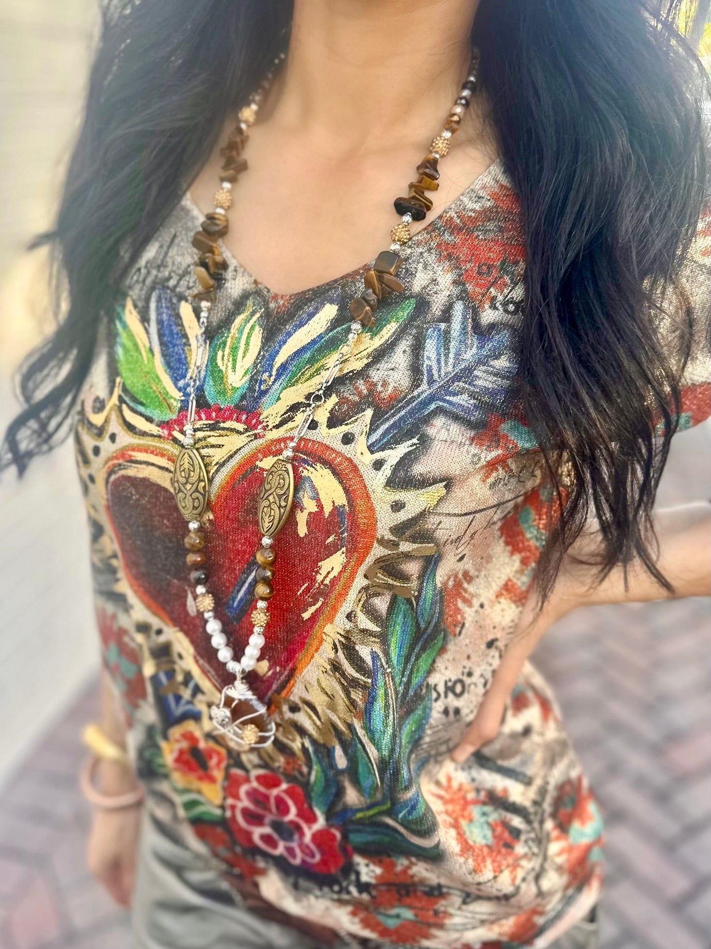 Royal Heart Metallic Top