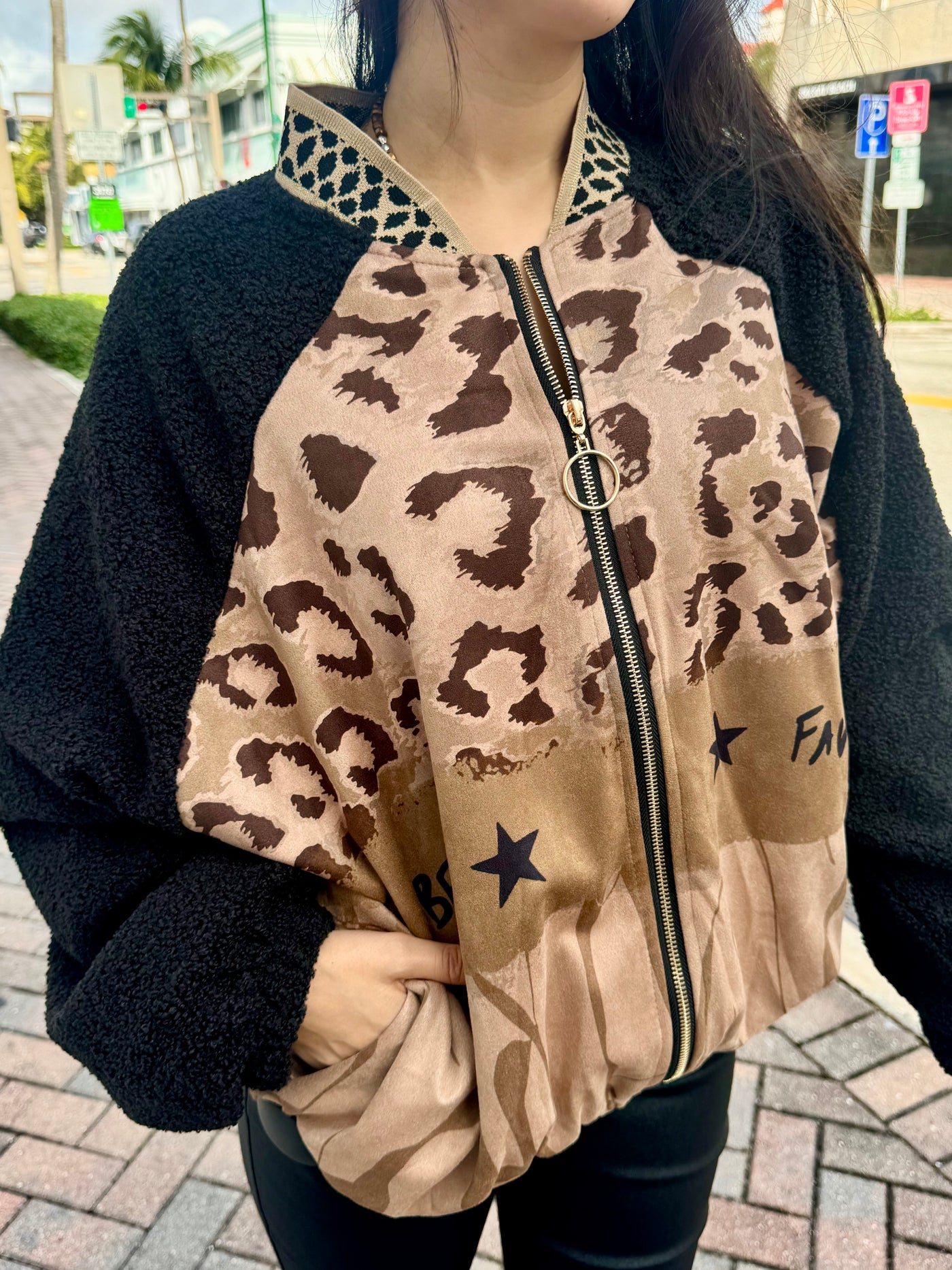 Golden Peace Zip Up Jacket