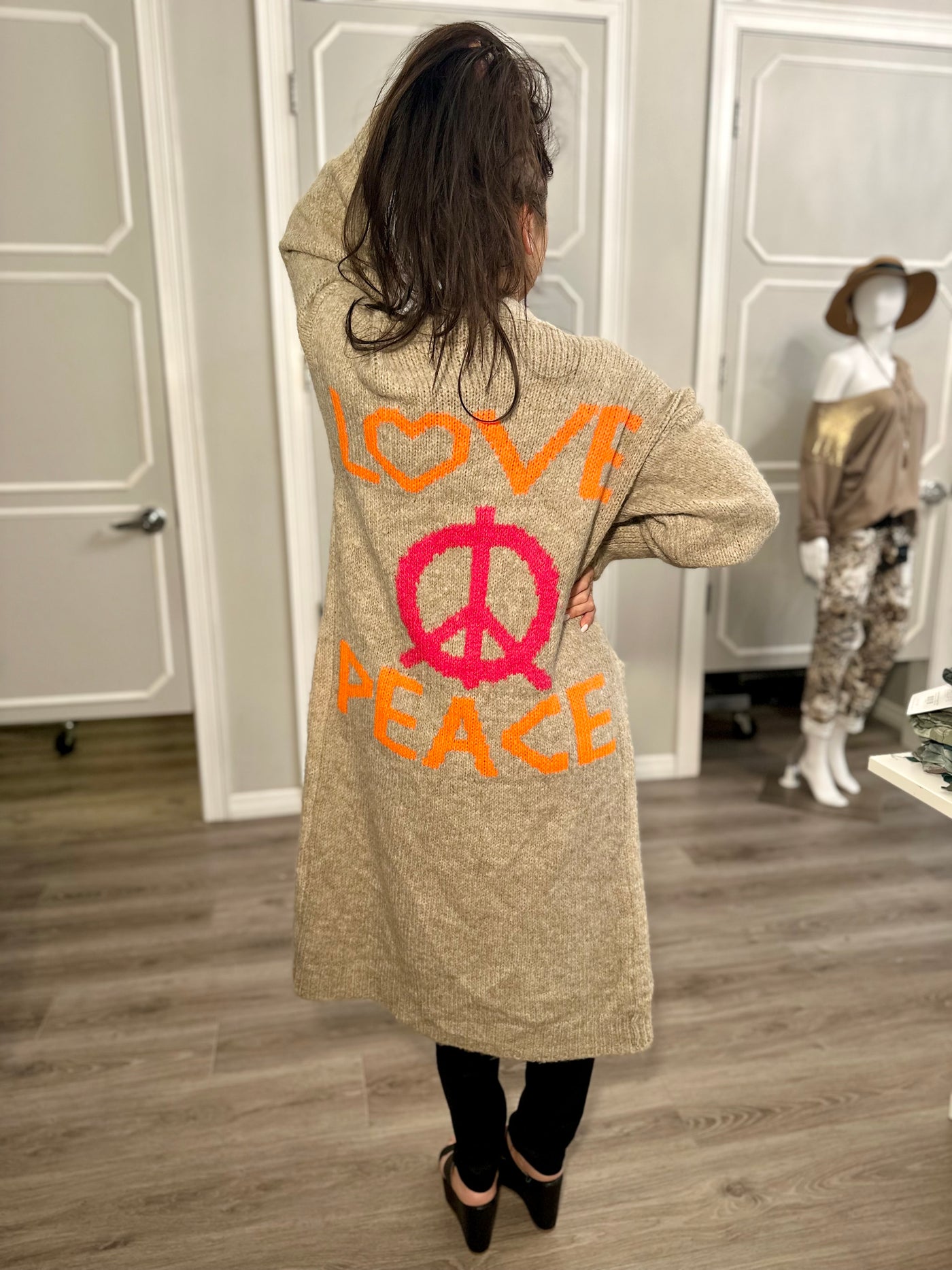 Love Peace Long Cardigan