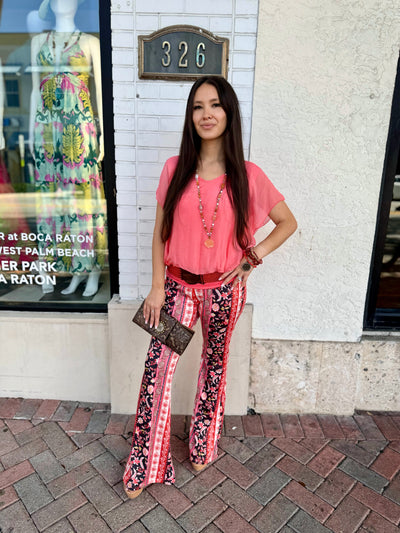 Coral Floral Tulum Pant