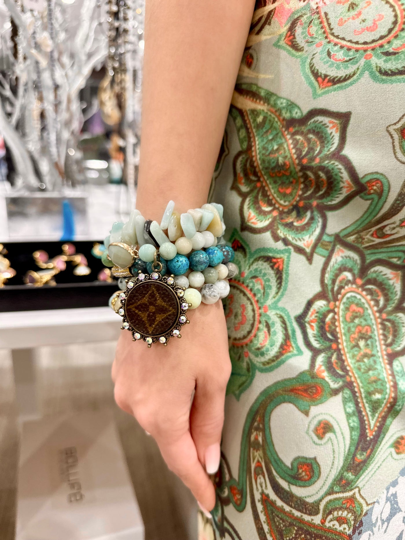 Olivia Upcycled Turquoise Bracelet Set