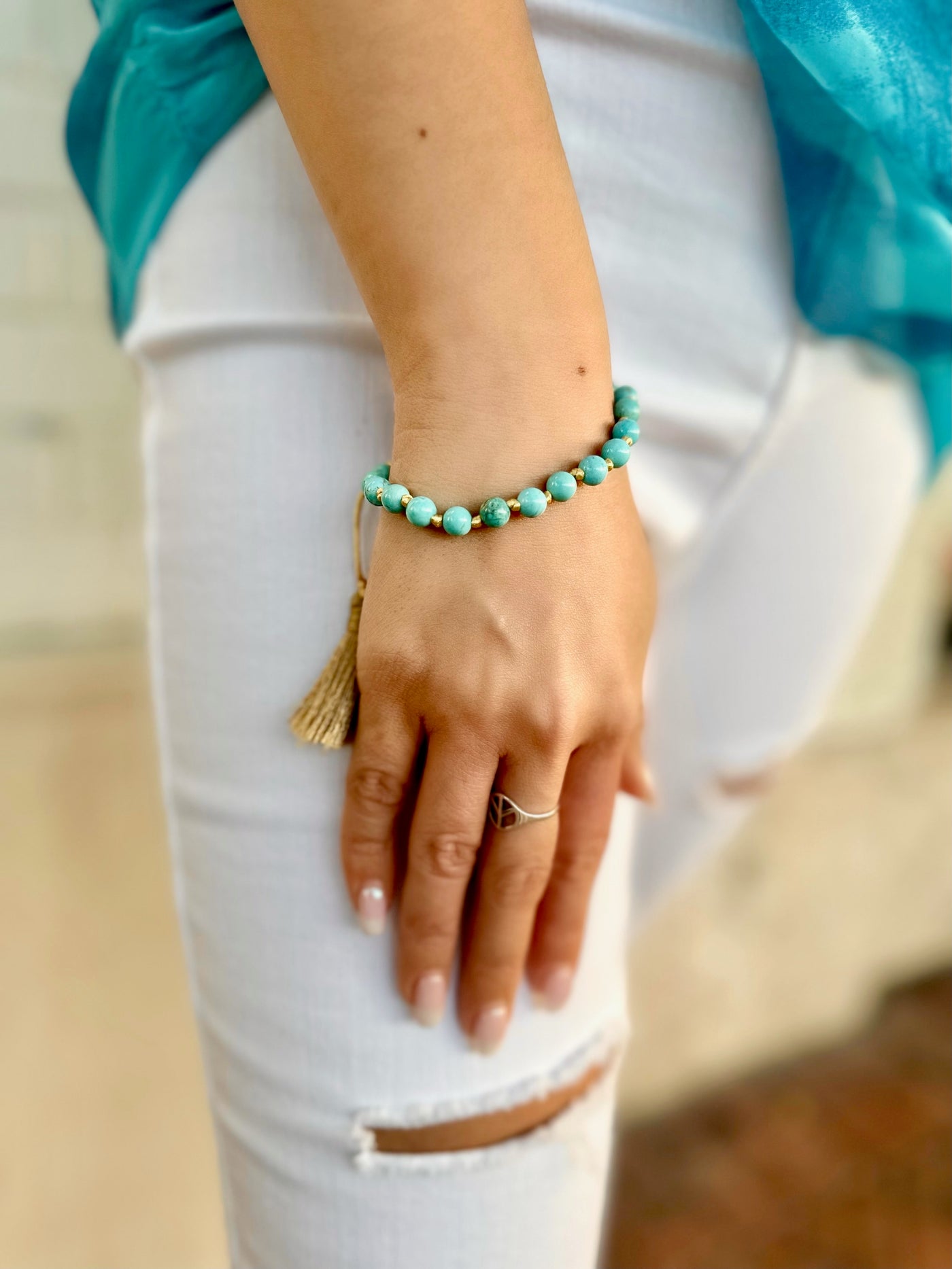 Turquoise Tassel Bracelet