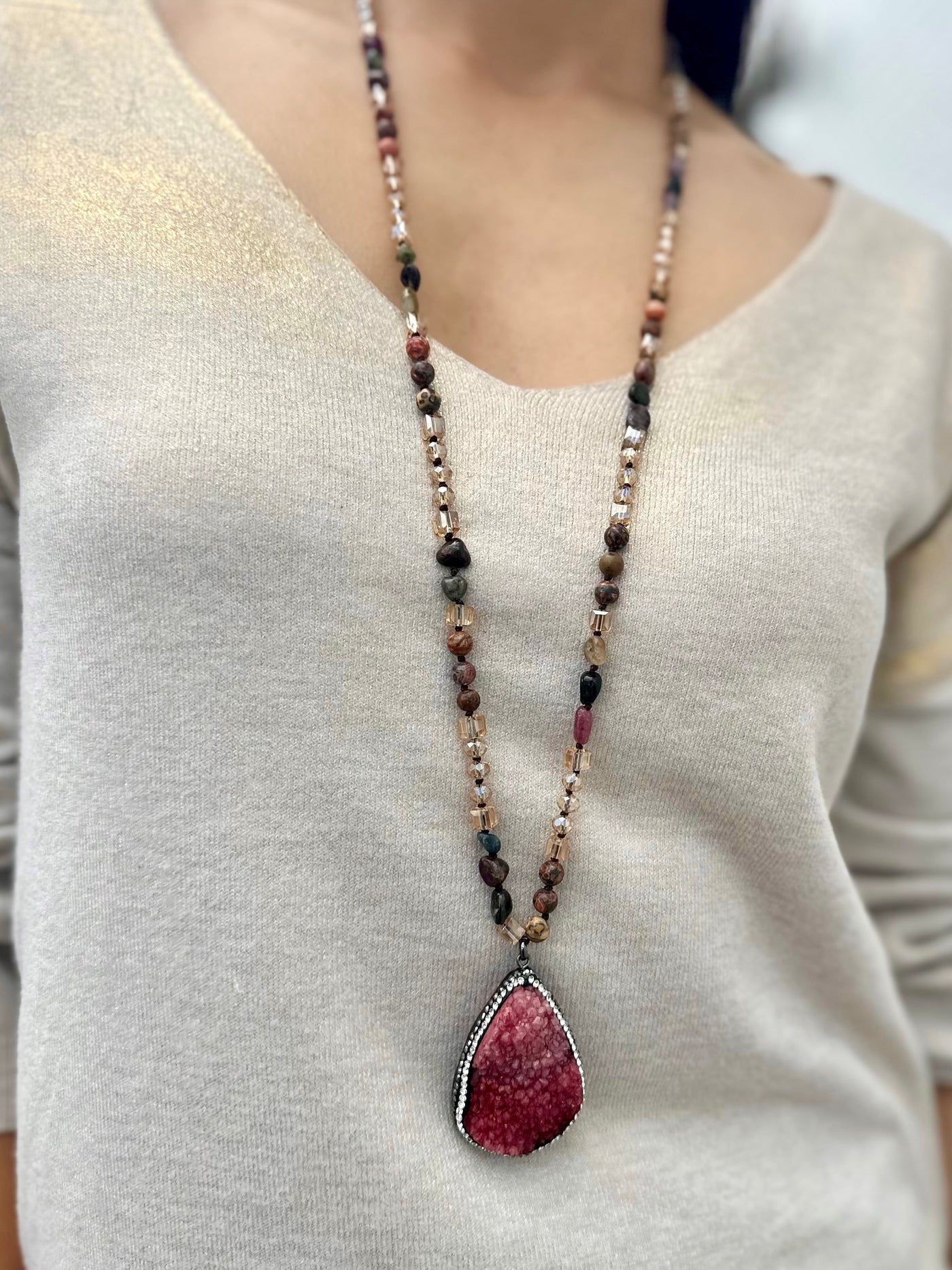 Chianti Druzy Stone Necklace