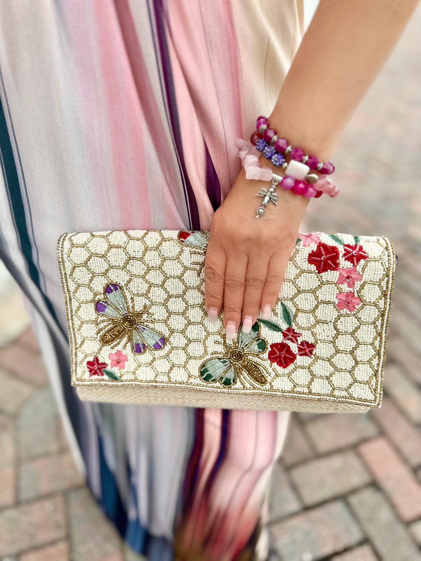 Embellished Honey Bee Clutch