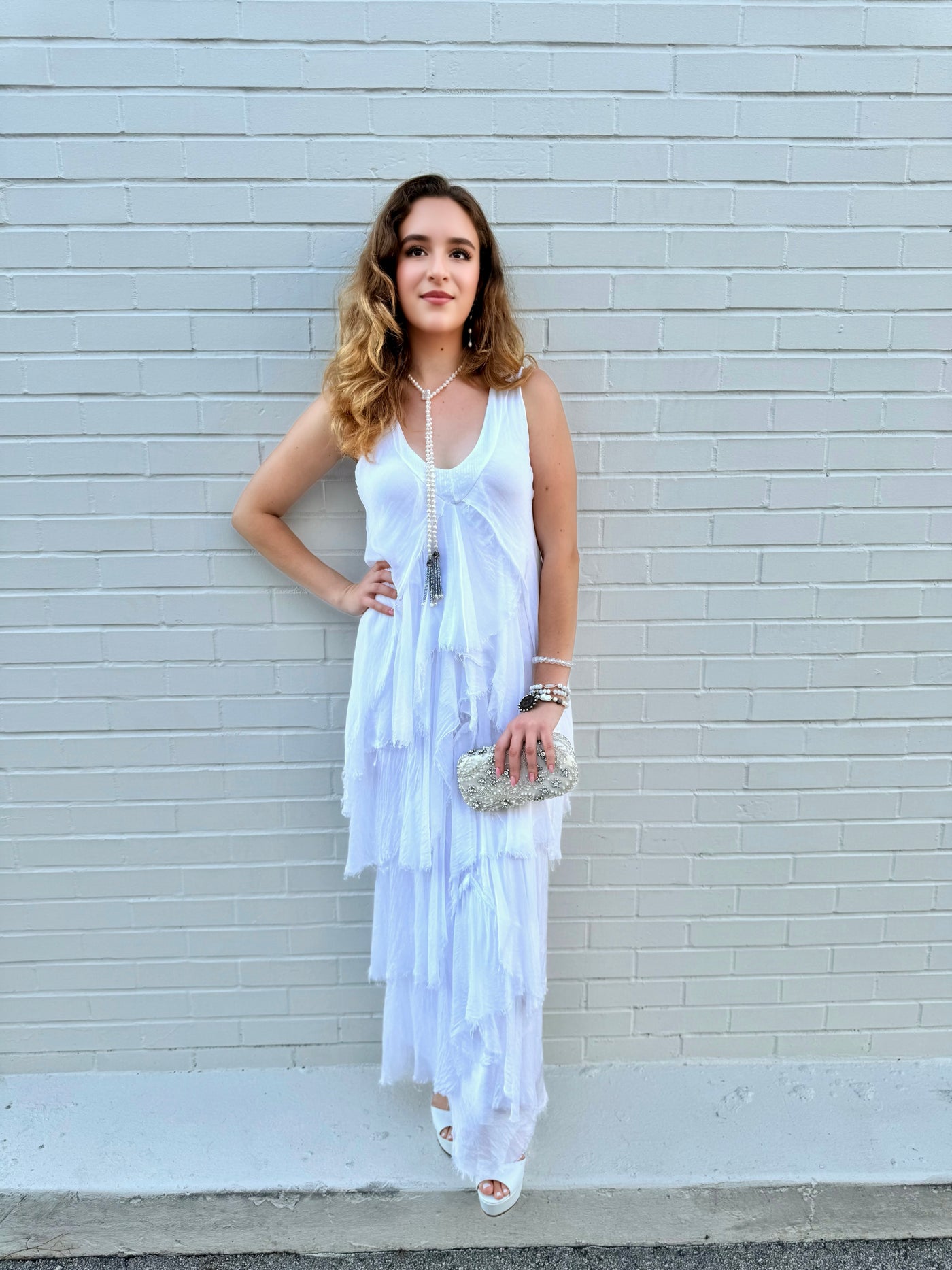 Giulia Silk Blend Layered Maxi Dress