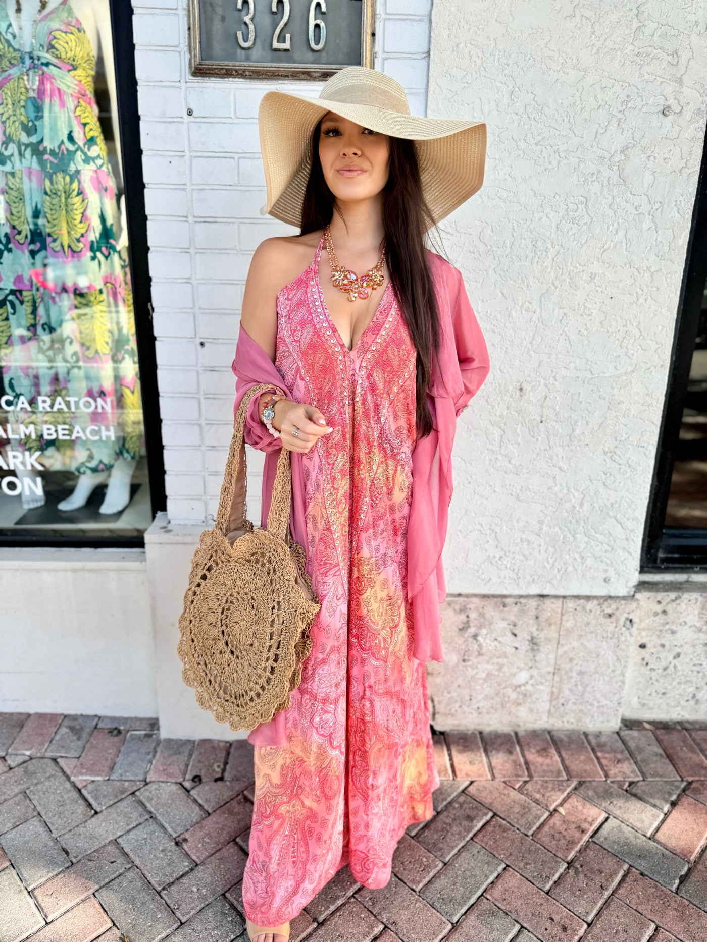 Bianca Bow Straw Floppy Hat