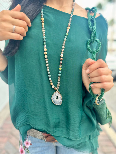 Kathy Druzy Stone Necklace