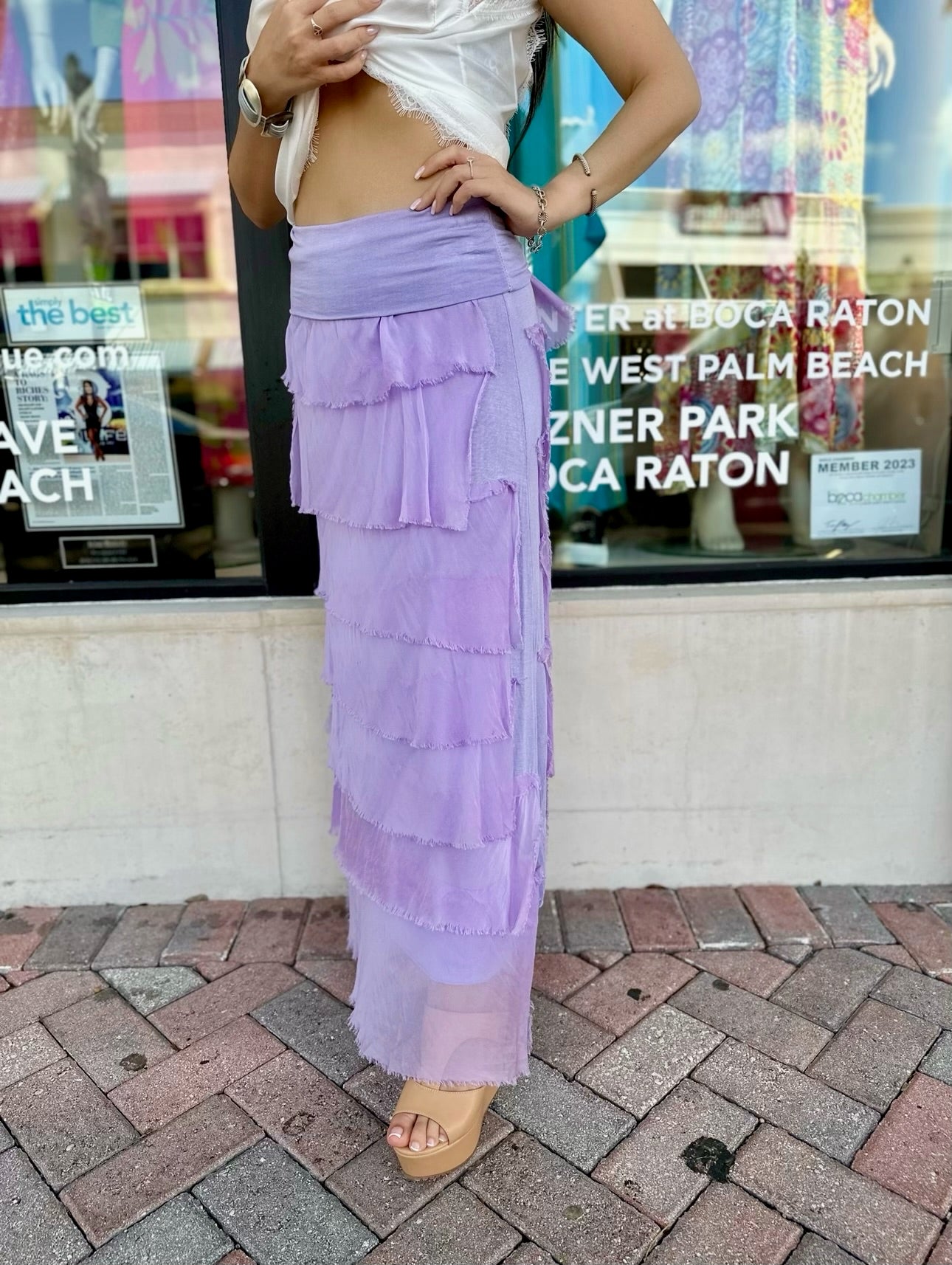 Amalfi Silk Tiered Skirt