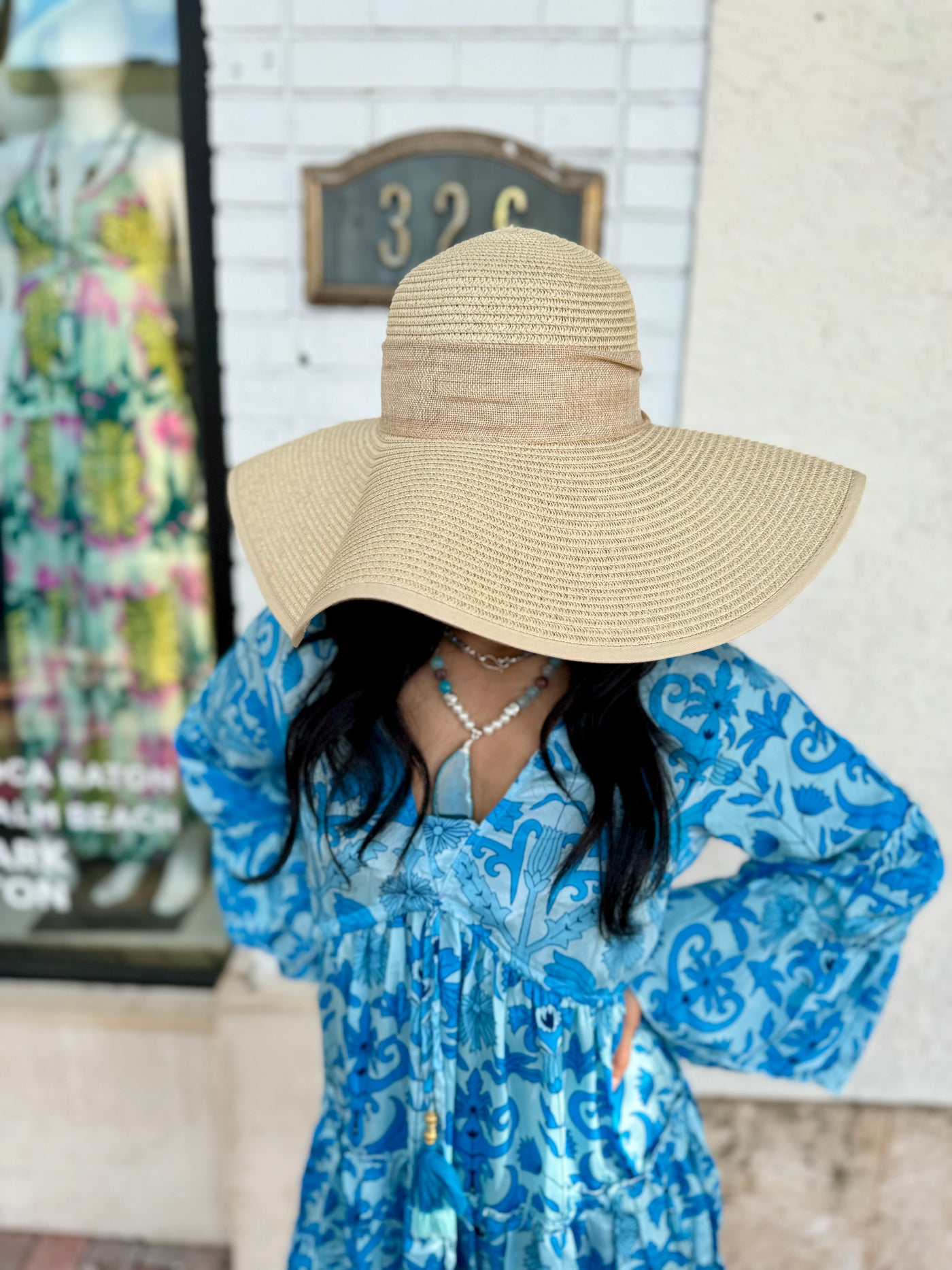 Bianca Bow Straw Floppy Hat