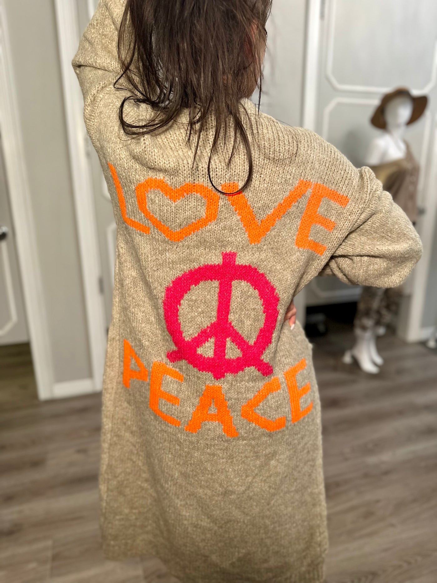 Love Peace Long Cardigan