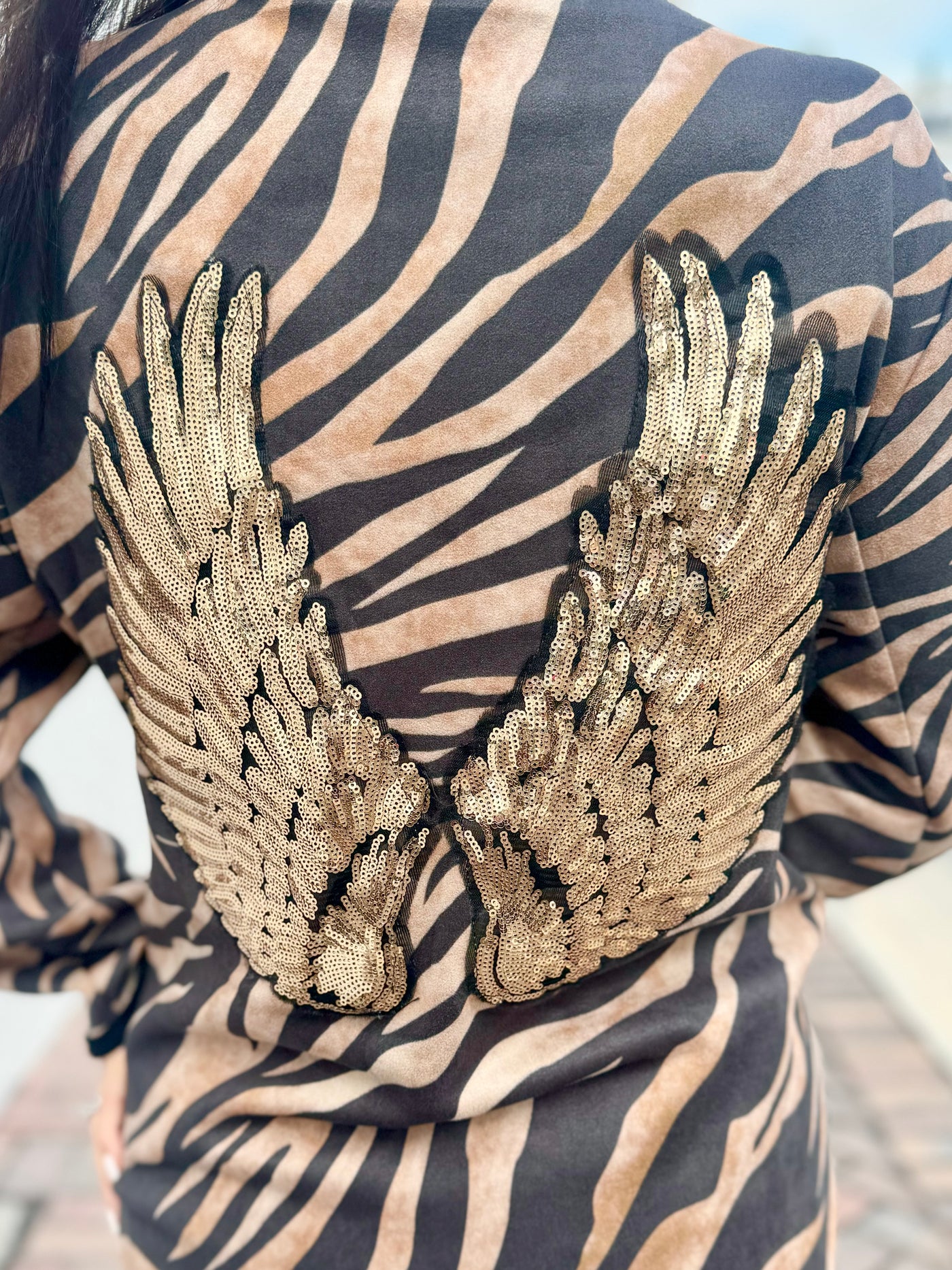 Zebra Angel Wing Long Coat