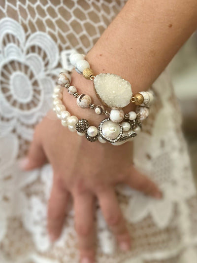 Hydra White Semiprecious Bracelet