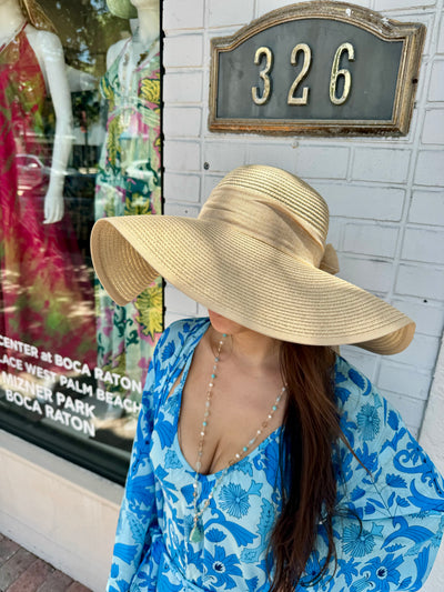 Bianca Bow Straw Floppy Hat