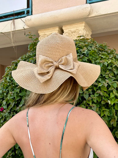 Wavy Bow Straw Hat