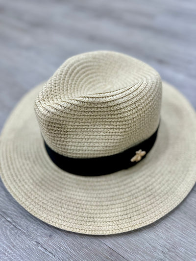 Gold Bee Straw Panama Hat
