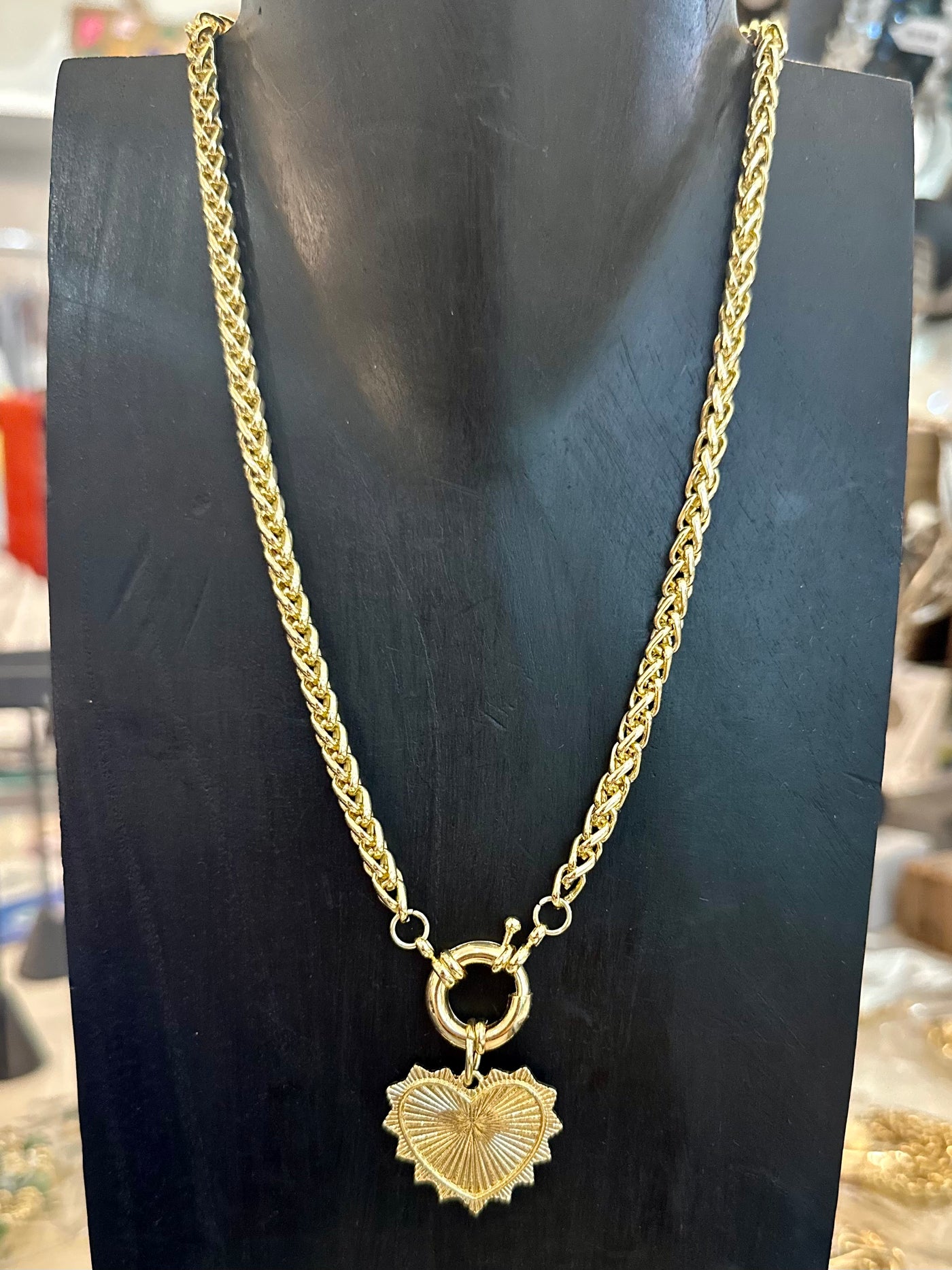 Golden Heart Pendant Necklace