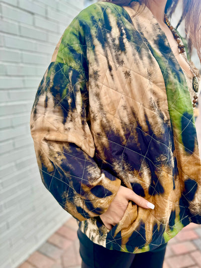 Army Tie Dye Quilted Jacket