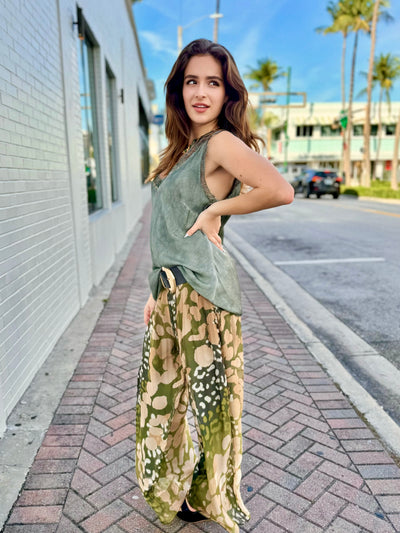 Botanical Garden Silk Blend Pants