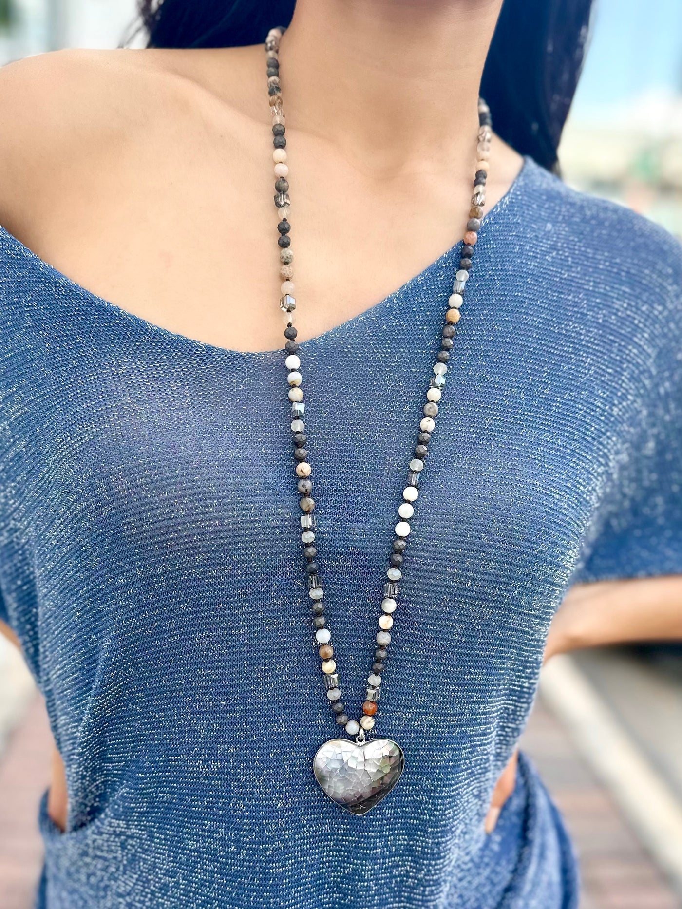 Shell Heart Pendant Necklace