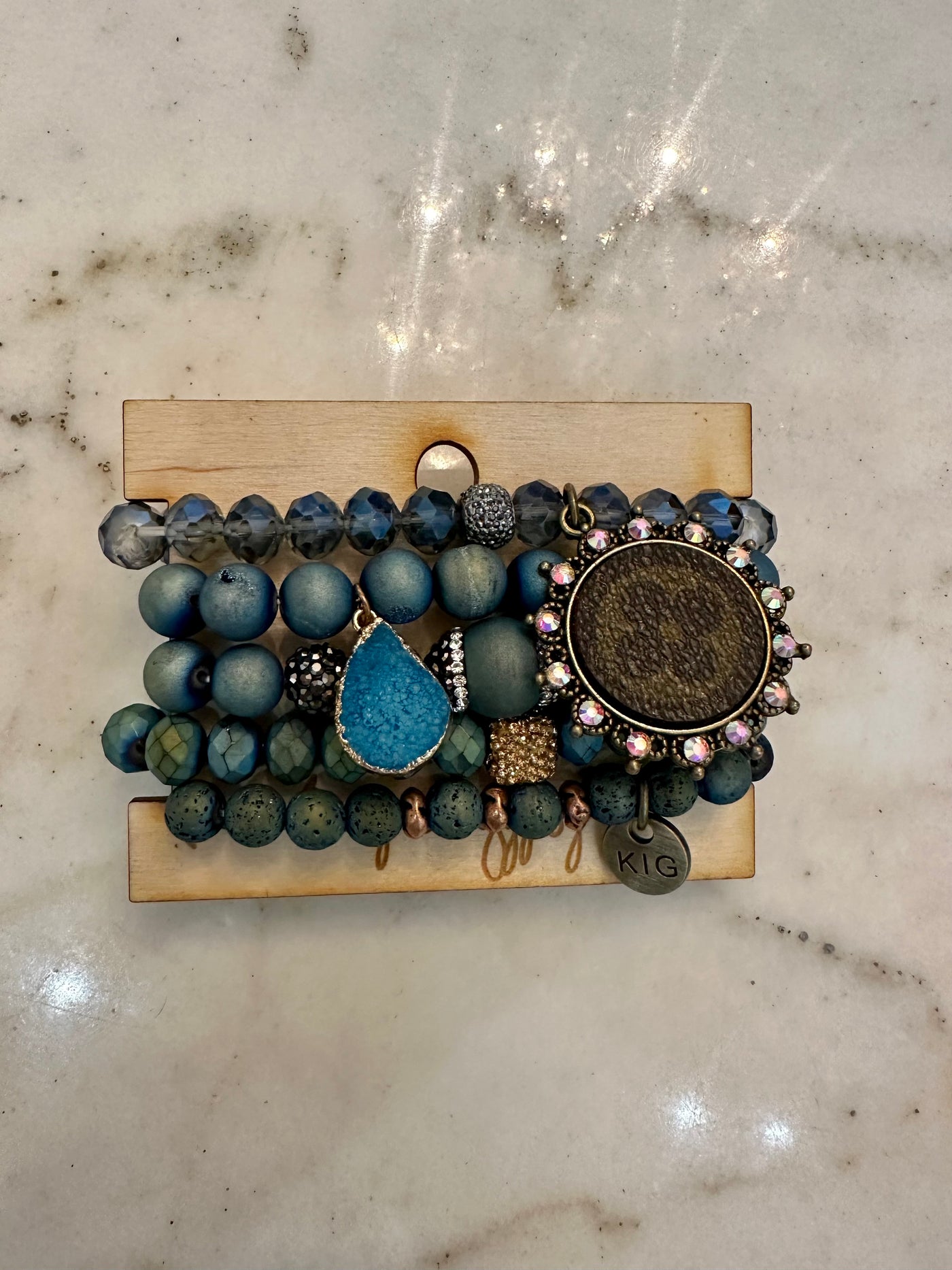 Royal Blue Upcycled Bracelet Set
