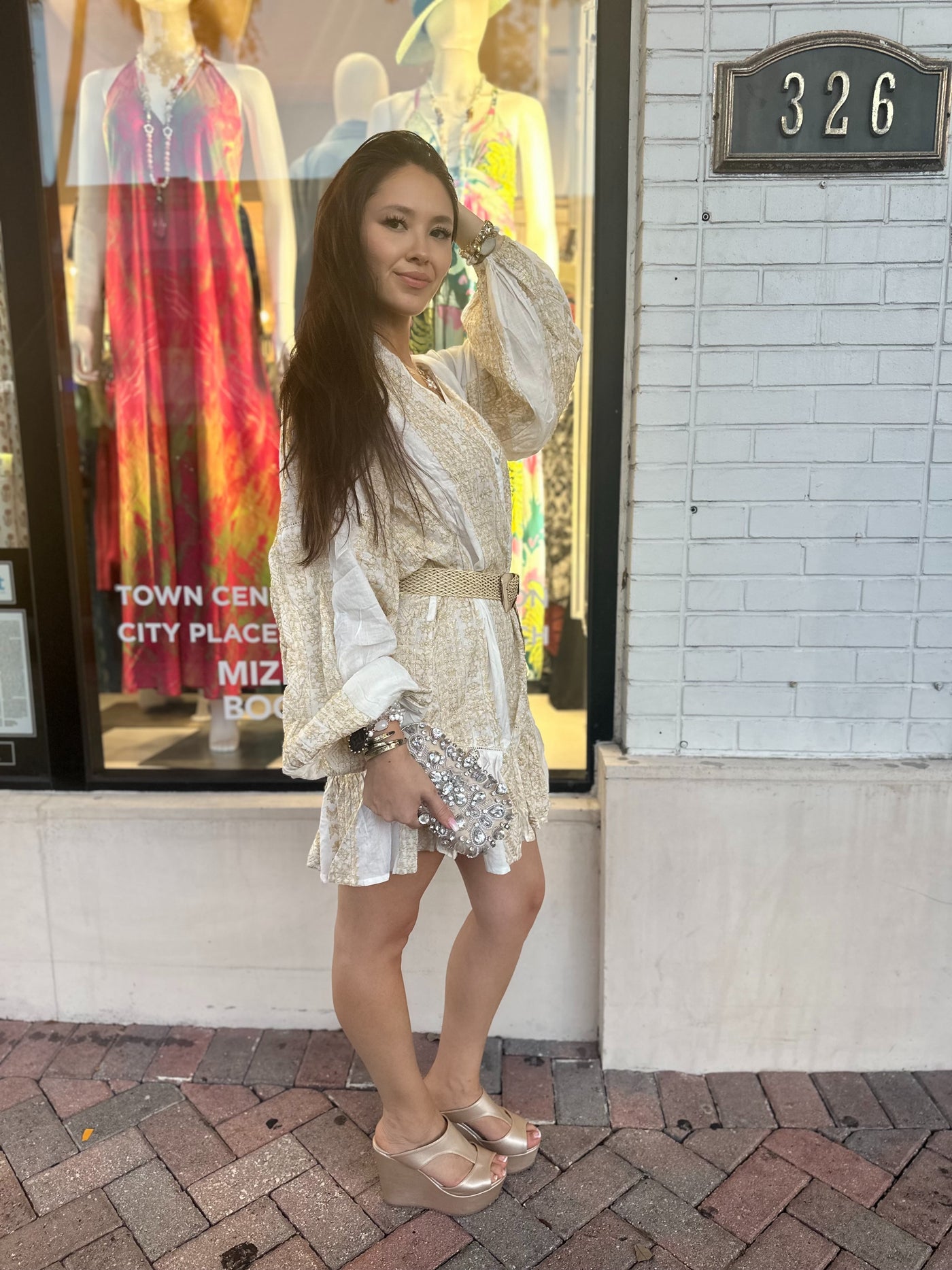 Golden Sand Mini Dress