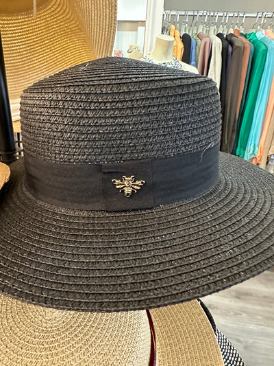 Gold Bee Straw Boaters Hat