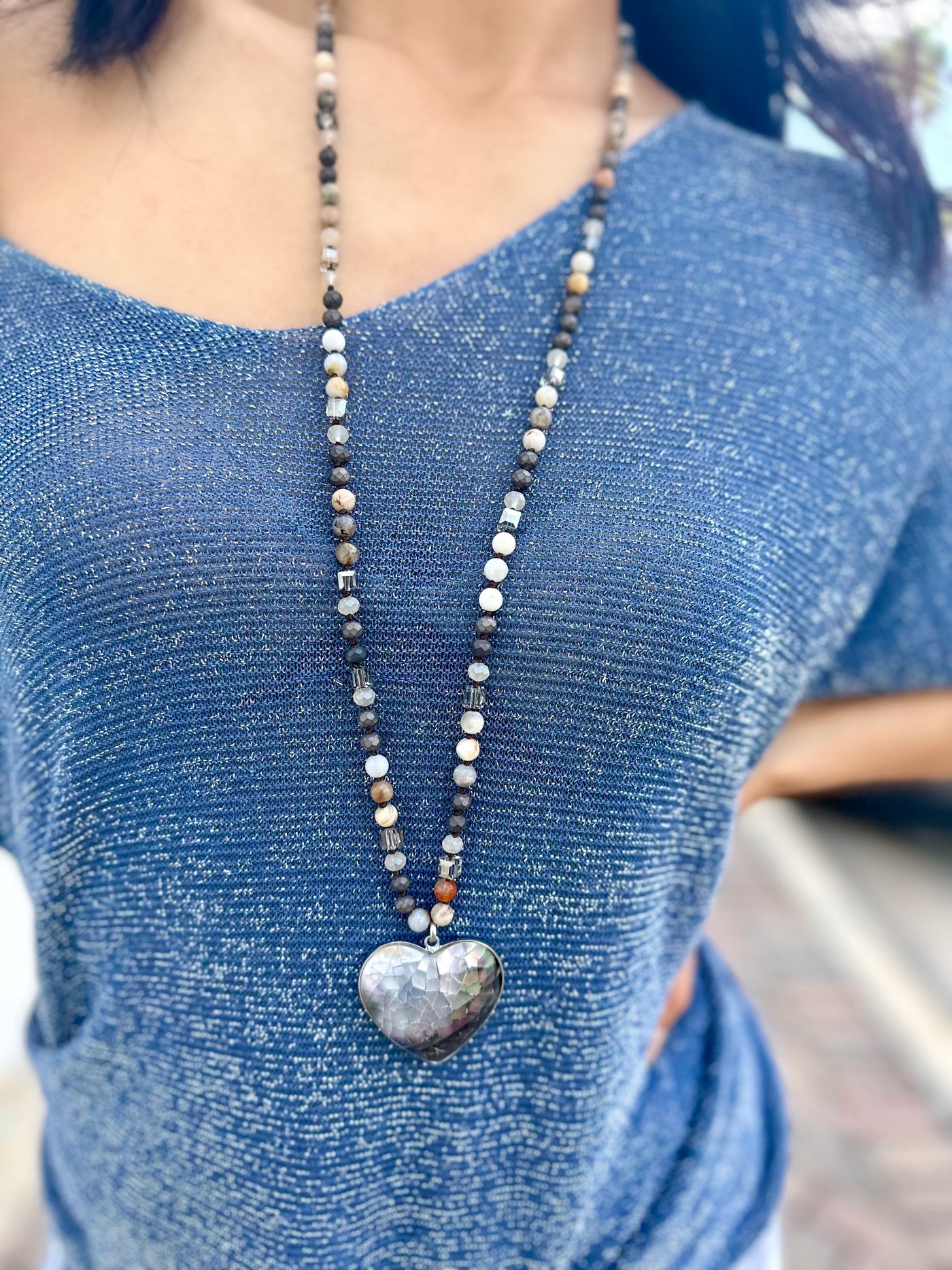 Shell Heart Pendant Necklace