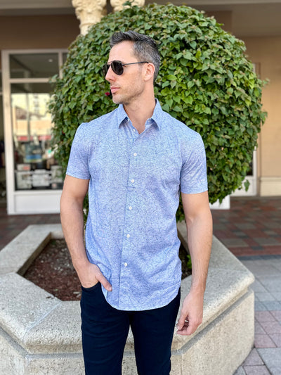 Crackle Short Sleeve Button Down