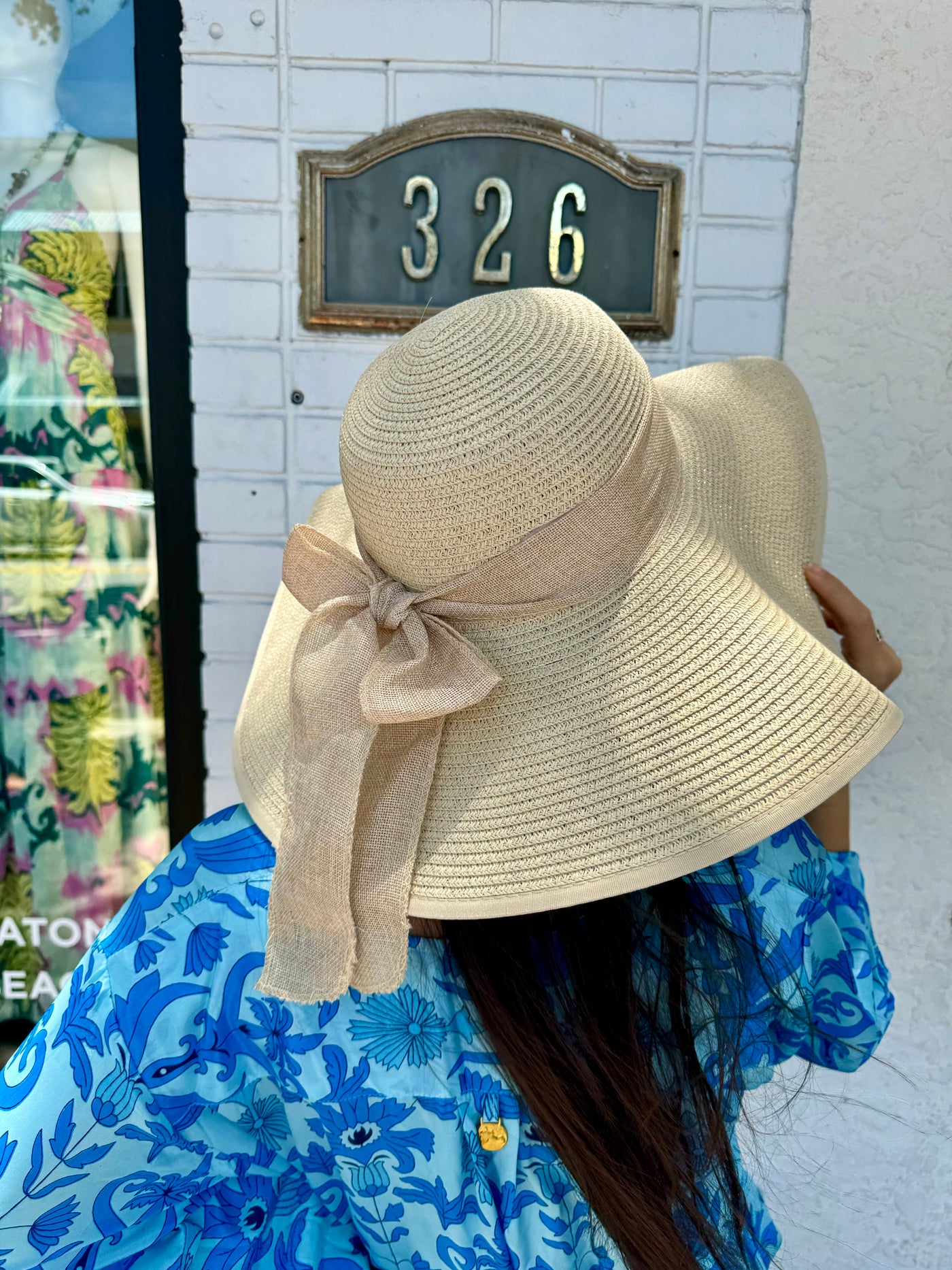 Bianca Bow Straw Floppy Hat