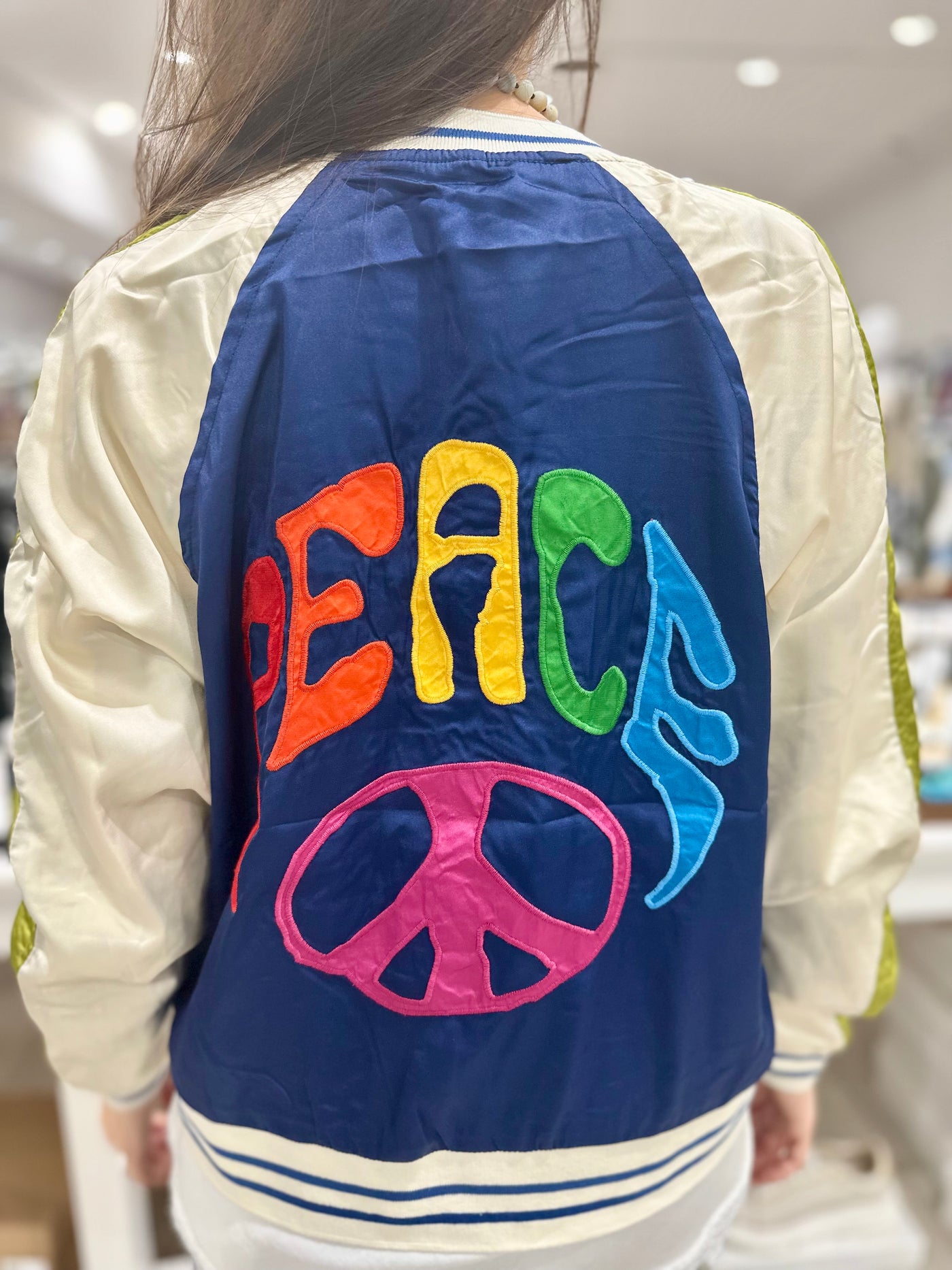 Peace Reversible Varsity Jacket