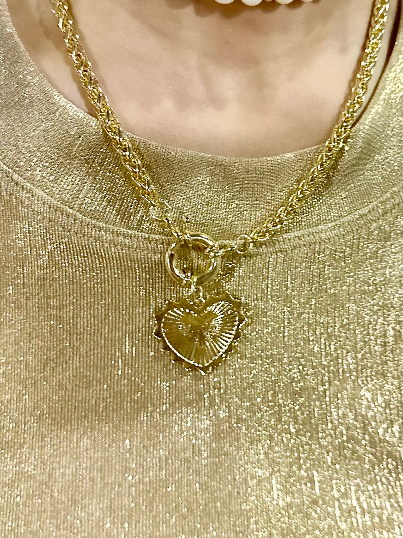 Golden Heart Pendant Necklace