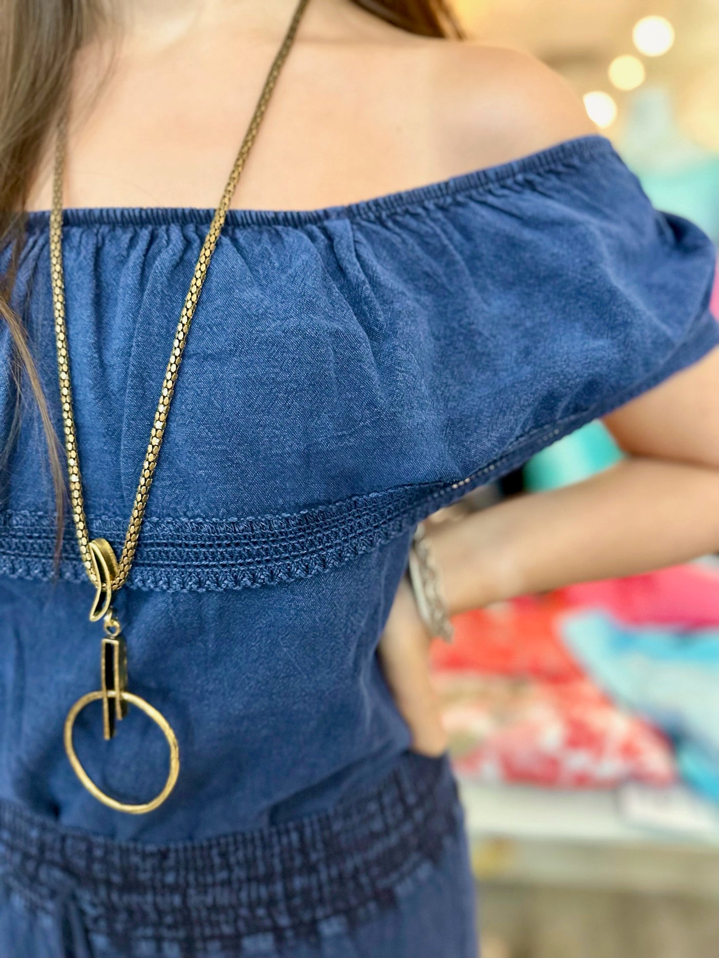 To the Moon and Back Brass Necklace