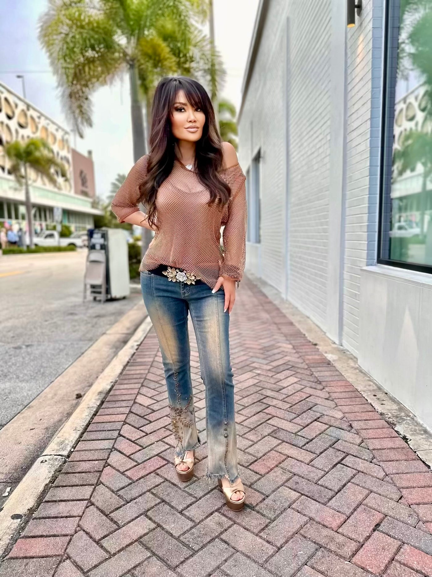 Sparkle Haze 3/4 Sleeve Top