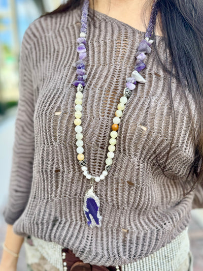 Felicia Necklace - purple agate - My Heart to Yours Collection