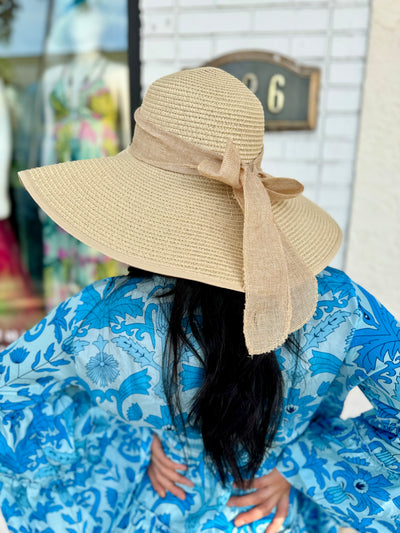 Bianca Bow Straw Floppy Hat