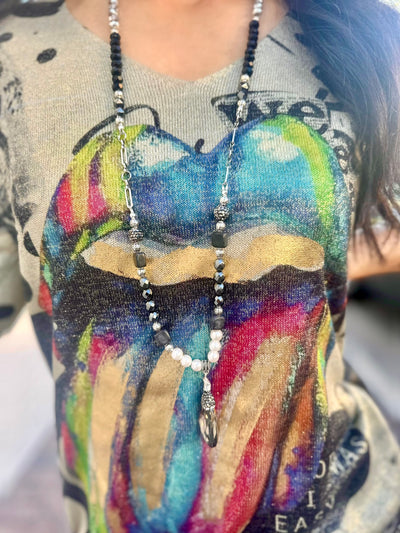 Rainbow Tongue Metallic Top