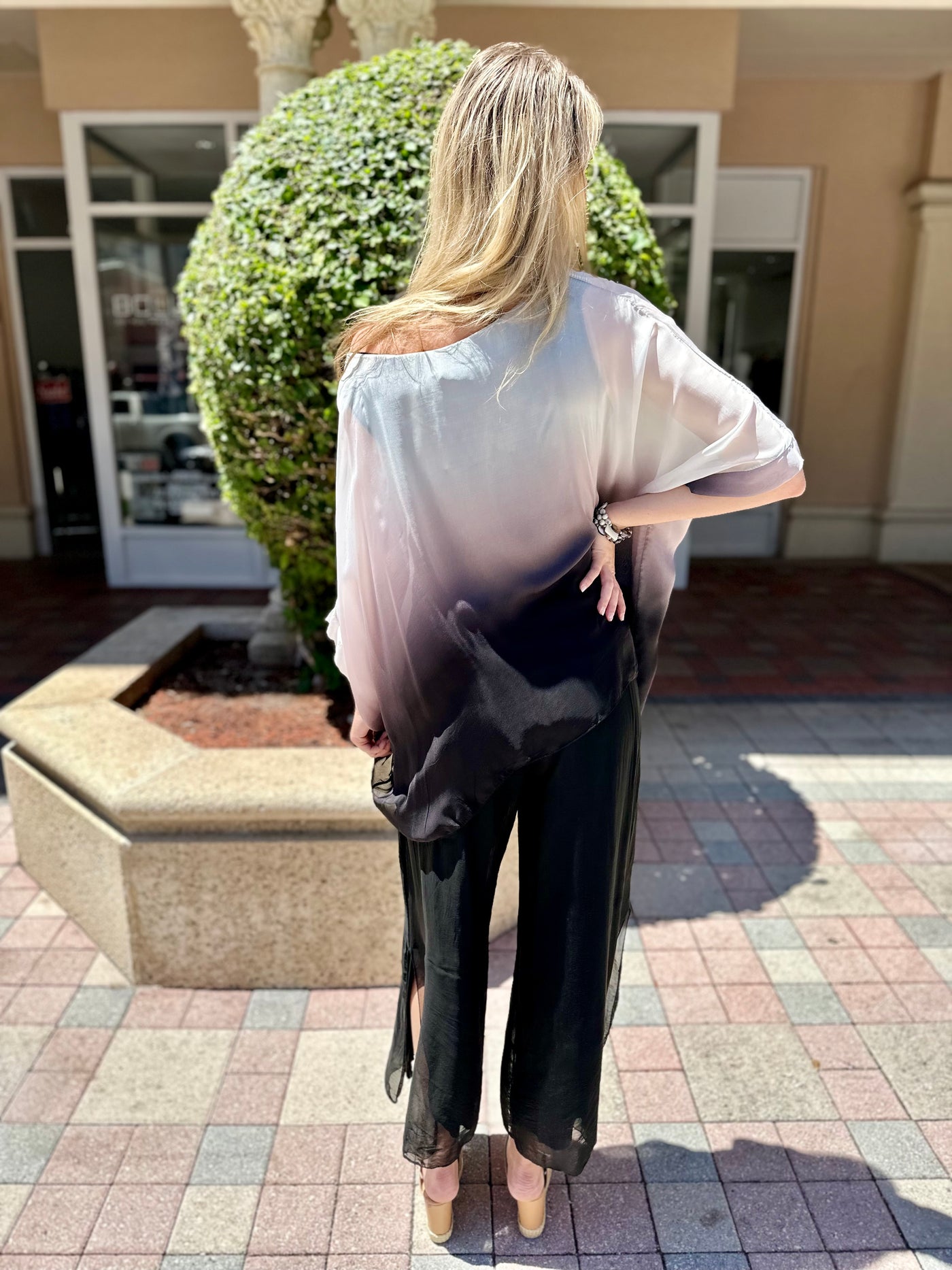 Silk Pant with Double Side Slit