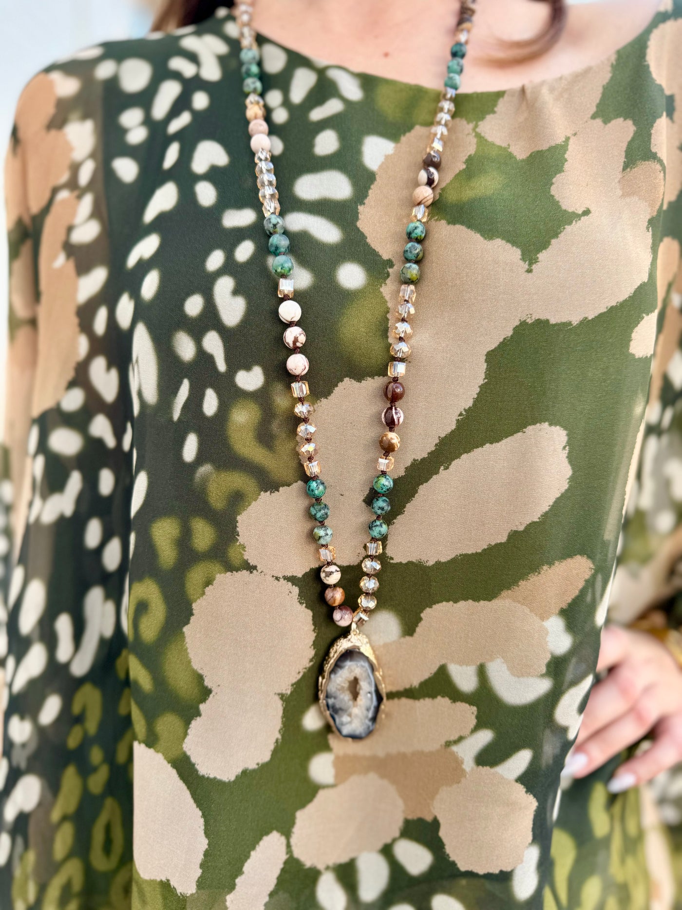 Kathy Druzy Stone Necklace