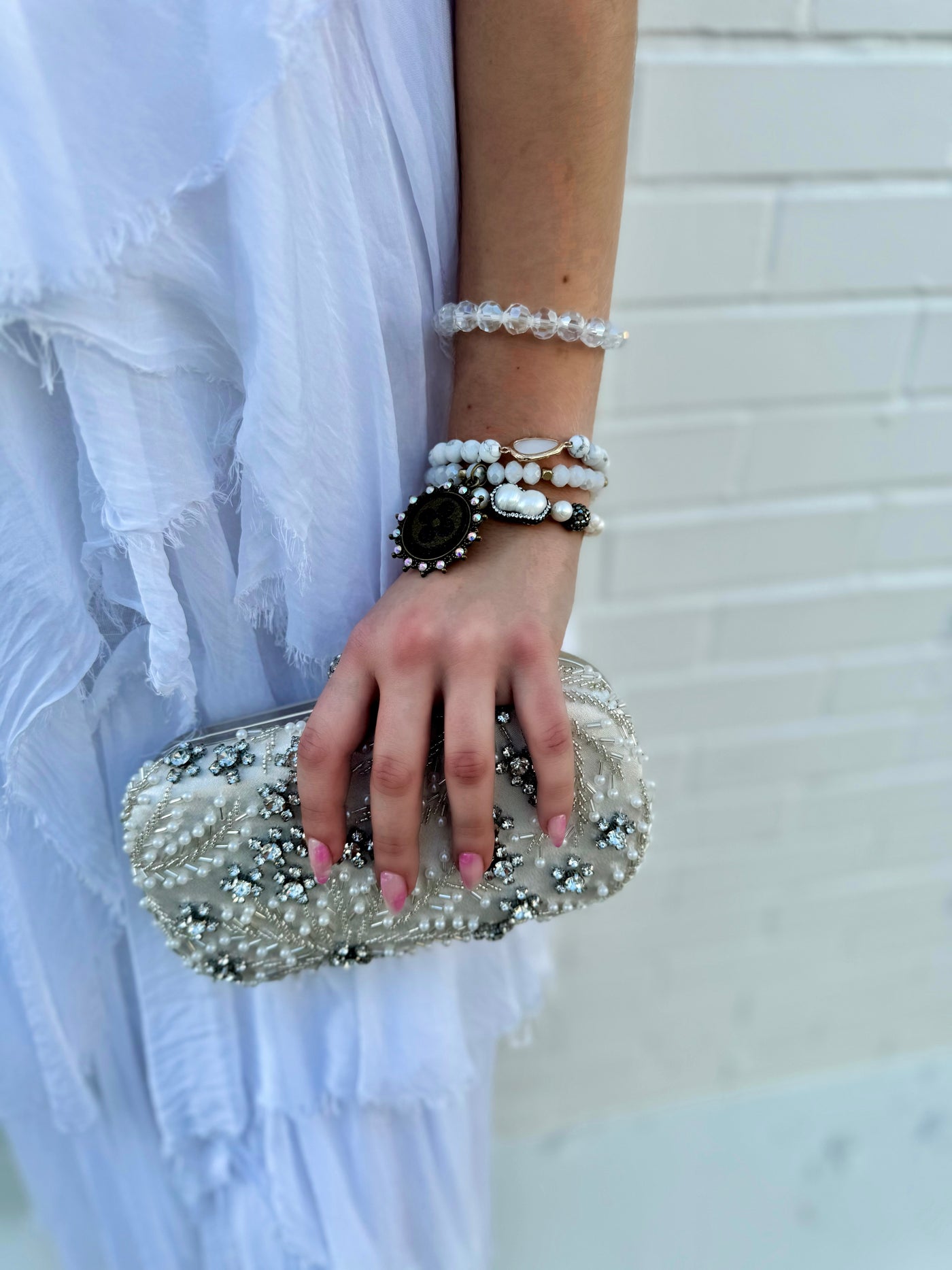 Pretty in Pearls Hardshell Clutch