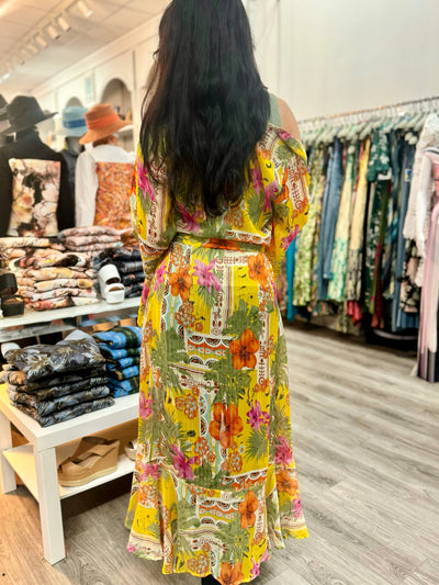 Tropical Oasis Lurex Maxi Kimono