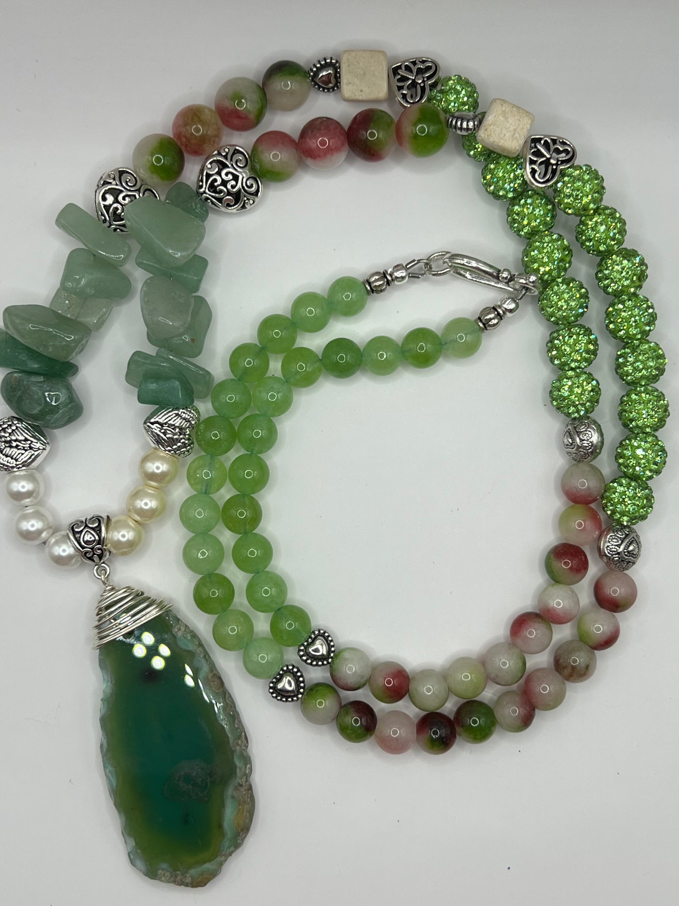 Luxurious Green Agate Pendant Necklace- Gisele Necklace from My Heart to Yours Collection