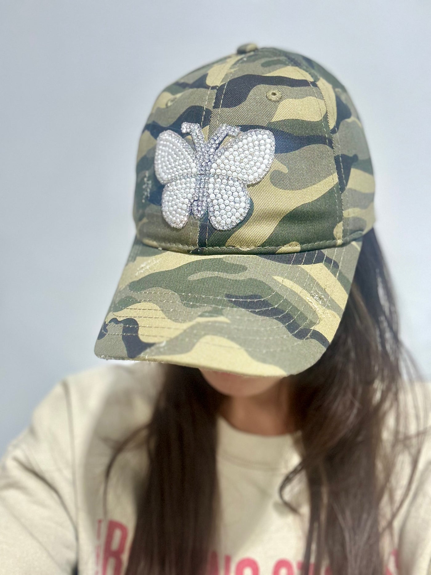 Pearl Butterfly Baseball Hat