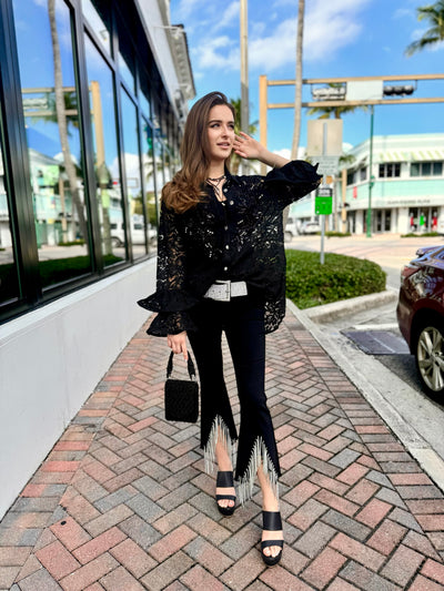 Larissa Lace Long Sleeve Button Down