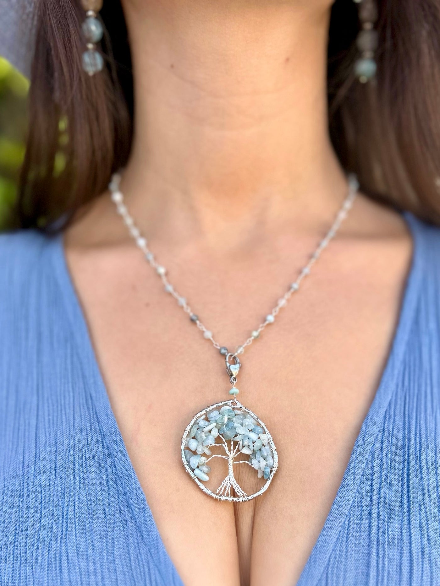 Blue Tree of Life Necklace