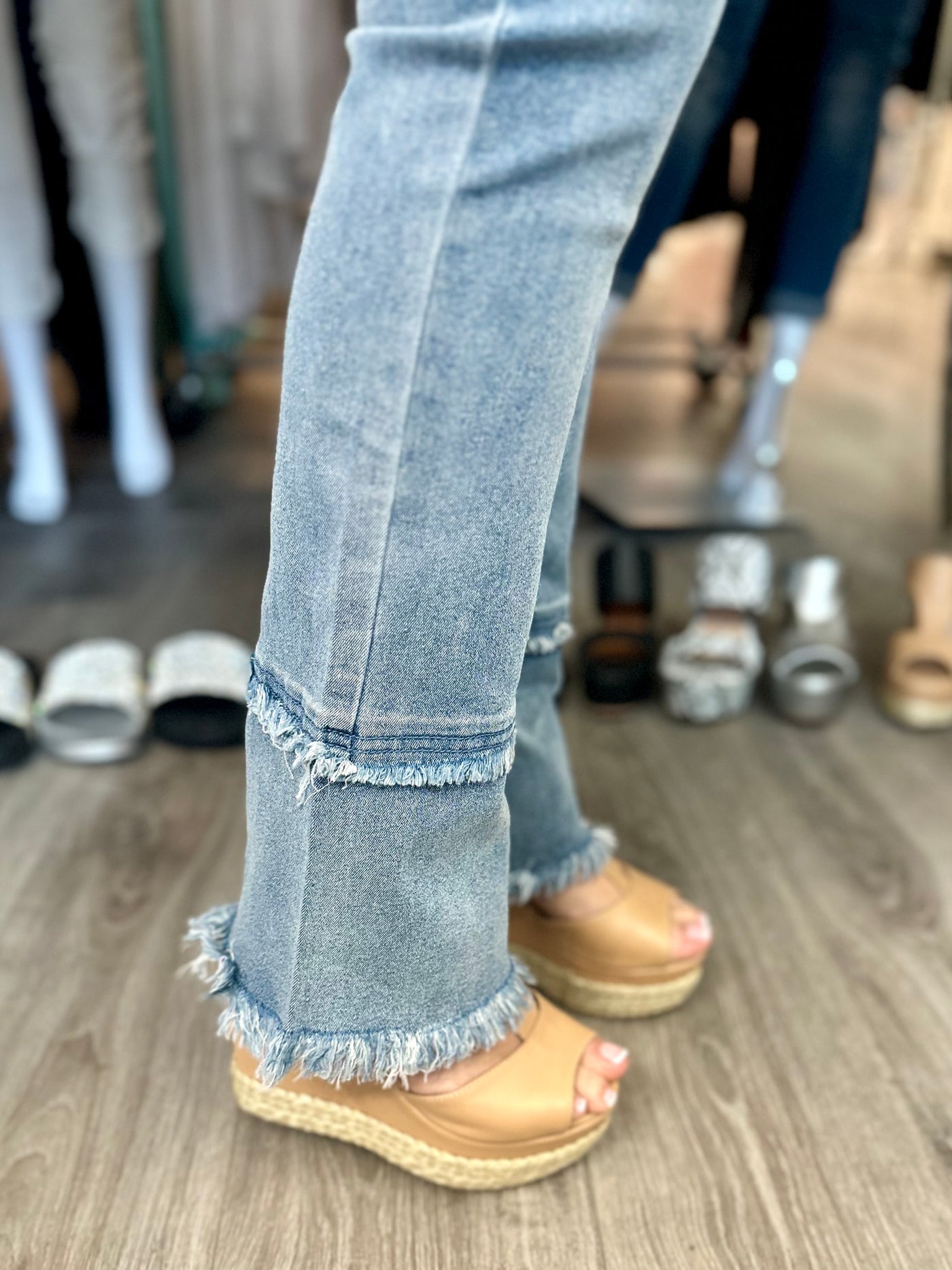 Teresa Tiered Fray Jeans