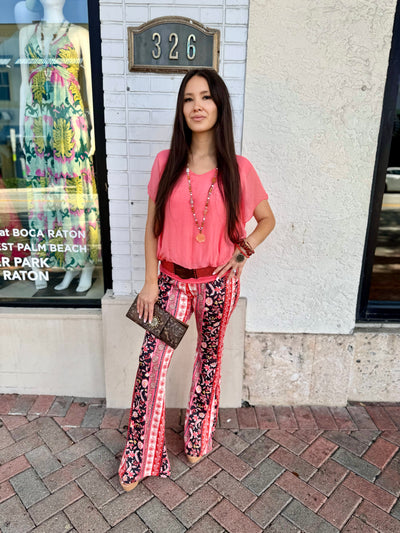 Coral Floral Tulum Pant