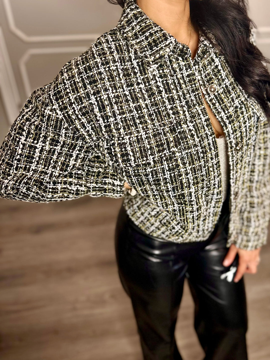 Maria Metallic Tweed Jacket – Bolufe Boutique